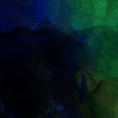 Çirkin sanatsal suluboya deseni yeşil ve mavi renklerde