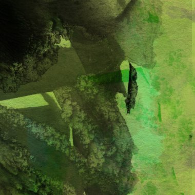 Yeşil ve tozlu pembe renklerde suluboya boya ile yapılan soyut ve yaratıcı arka plan