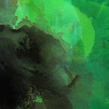 Koyu ve parlak yeşil tonlarıyla suluboya sanatsal arkaplan