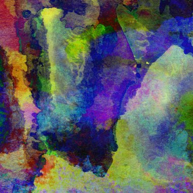 Mavi, yeşil, sarı ve pembe renklerle suluboya arkaplan.