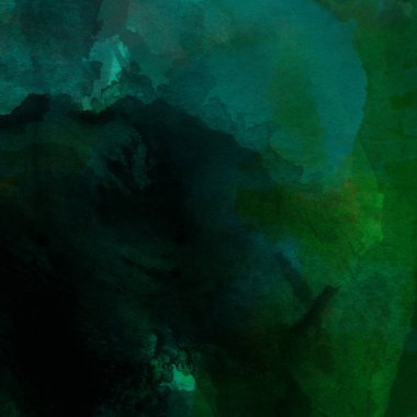 Çirkin sanatsal suluboya deseni yeşil ve mavi renklerde