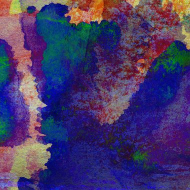 Mavi, yeşil, sarı ve pembe renklerle suluboya arkaplan.