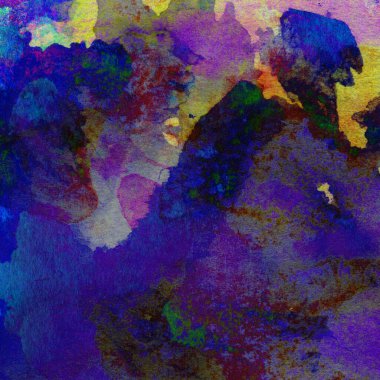 Mavi, yeşil, sarı ve pembe renklerle suluboya arkaplan.