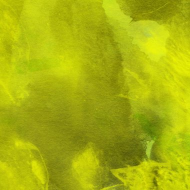 Grunge, sarı ve kahverengi renklerde suluboya boya ile yapılan soyut arkaplan.