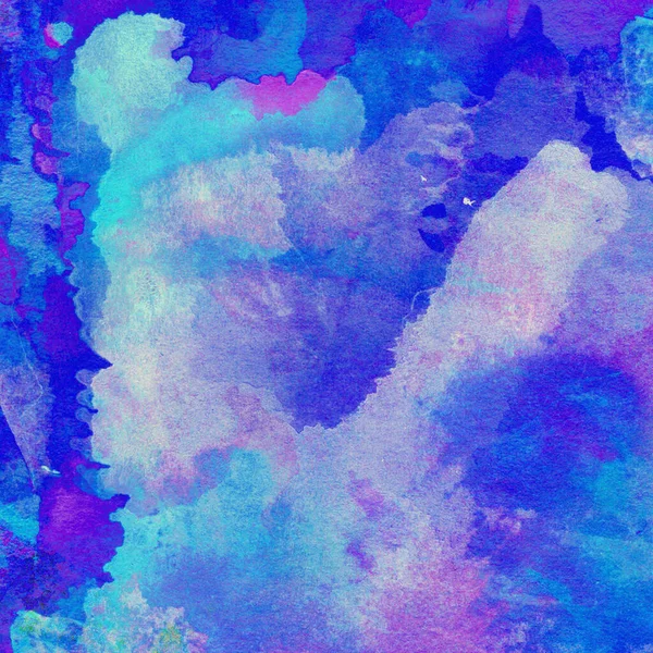 混合バイオレットとブルーカラーの水彩画で作られた創造的な抽象的な背景 — ストック写真
