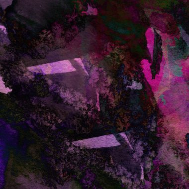 Grunge arkaplanı mor, mavi ve yeşil renklerde suluboya boya ile yapılır..