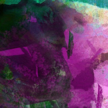 Grunge arkaplanı mor, mavi ve yeşil renklerde suluboya boya ile yapılır..