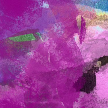 Grunge arkaplanı mor, mavi ve yeşil renklerde suluboya boya ile yapılır..