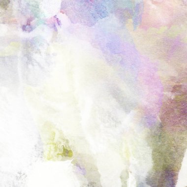 Karışık menekşe, sarı, mavi ve yeşil renklerde suluboya boya ile yapılan yaratıcı soyut arkaplan.