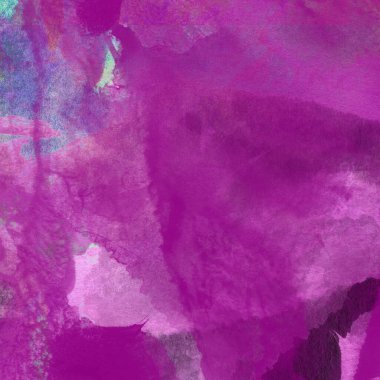 Mor ve yeşil renklerin karışık tonlarıyla suluboya deseni