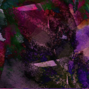 Grunge arkaplanı mor, mavi ve yeşil renklerde suluboya boya ile yapılır..