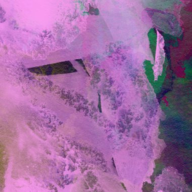 Grunge arkaplanı mor, mavi ve yeşil renklerde suluboya boya ile yapılır..