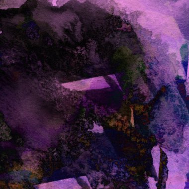 Grunge arkaplanı mor, mavi ve yeşil renklerde suluboya boya ile yapılır..