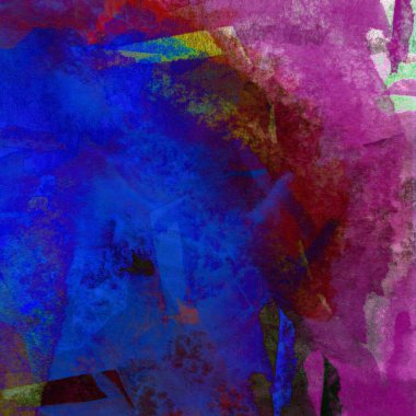 Grunge arkaplanı mor, mavi ve yeşil renklerde suluboya boya ile yapılır..