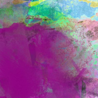 Grunge arkaplanı mor, mavi ve yeşil renklerde suluboya boya ile yapılır..