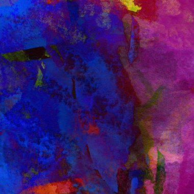 Grunge arkaplanı mor, mavi ve yeşil renklerde suluboya boya ile yapılır..