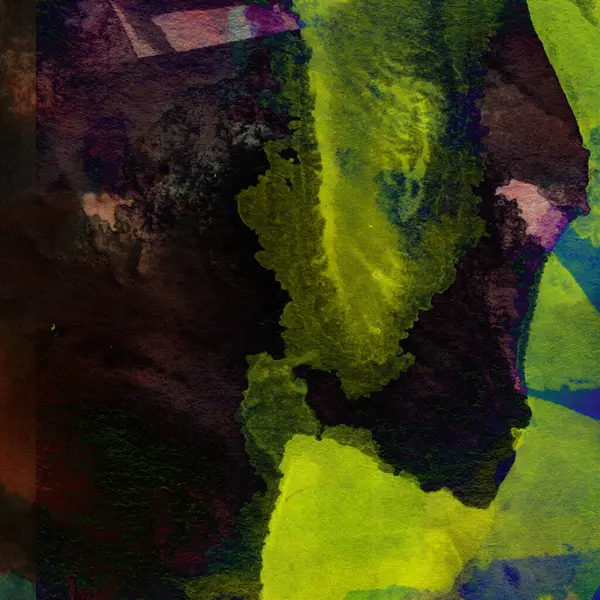 Grunge arkaplanı mor, sarı, yeşil ve mavi renklerde sulu boya ile çizilmiş..