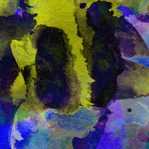 Grunge Abstract Background Made Watercolor Paints Purple Yellow Green Blue — Stock Photo, Image