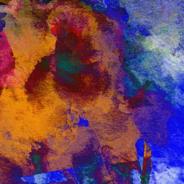 Fondo Abstracto Grunge Realizado Con Acuarelas Colores Azul Amarillo Rojo — Foto de Stock
