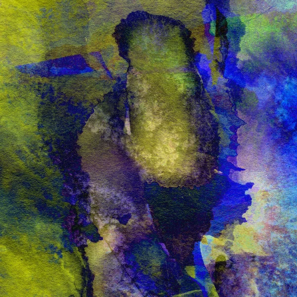 Fondo Abstracto Grunge Realizado Con Acuarelas Colores Púrpura Amarillo Verde — Foto de Stock