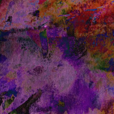 Yeşil, mavi ve mor renkli soyut suluboya tasarımı.