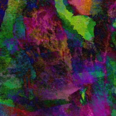 Yeşil, mavi, mor ve pembe renklerle süslü grunge suluboya arka plan.