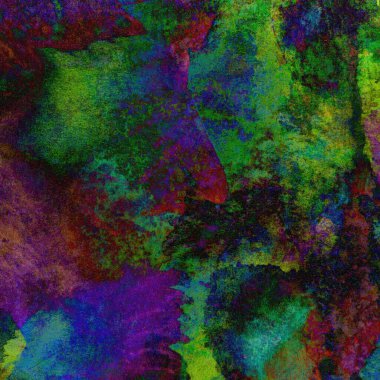 Yeşil, mavi, mor ve pembe renklerle süslü grunge suluboya arka plan.