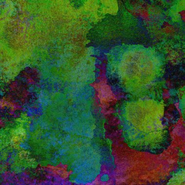 Yeşil, mavi, mor ve pembe renklerle süslü grunge suluboya arka plan.