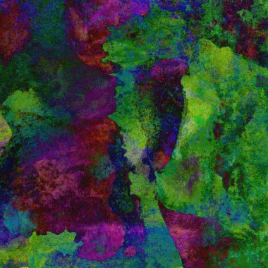 Yeşil, mavi, mor ve pembe renklerle süslü grunge suluboya arka plan.