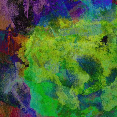 Yeşil, mavi, mor ve pembe renklerle süslü grunge suluboya arka plan.