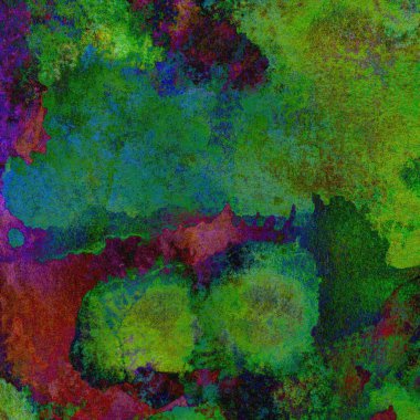 Yeşil, mavi, mor ve pembe renklerle süslü grunge suluboya arka plan.