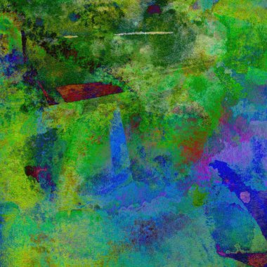 Yeşil, mavi, mor ve pembe renklerle süslü grunge suluboya arka plan.