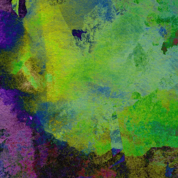 Stylish Grunge Watercolor Background Washes Green Blue Purple Pink Colors — Stock Photo, Image