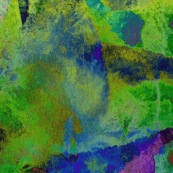 Stylový Grunge Akvarel Pozadí Proudy Zelené Modré Fialové Růžové Barvy — Stock fotografie