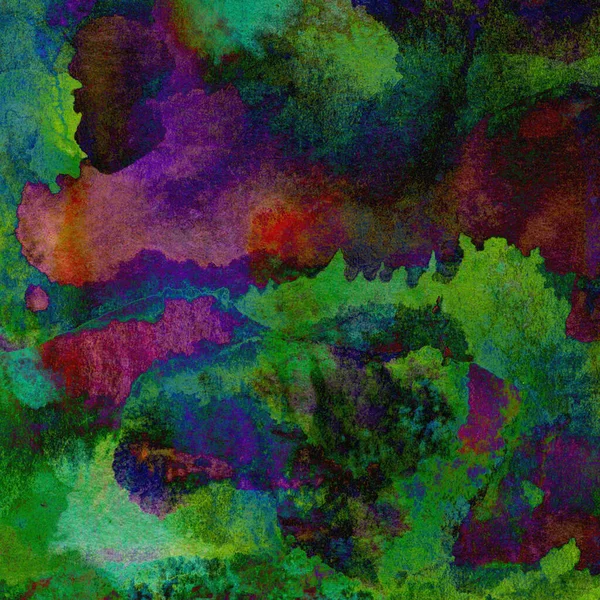 Stílusos Grunge Akvarell Háttér Mosás Zöld Kék Lila Rózsaszín Színek — Stock Fotó