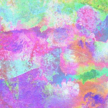Mor, mavi, yeşil, sarı ve pembe renklerle suluboya arkaplan.