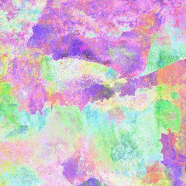 Mor, mavi, yeşil, sarı ve pembe renklerle suluboya arkaplan.