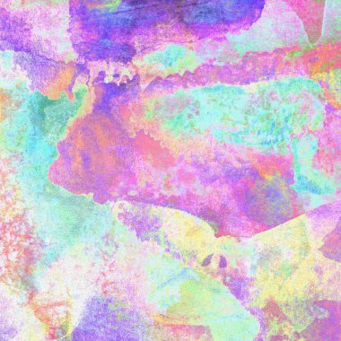 Mor, mavi, yeşil, sarı ve pembe renklerle suluboya arkaplan.