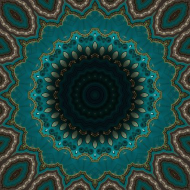 Zümrüt mor mandala soyut renkli arkaplan görünümü 