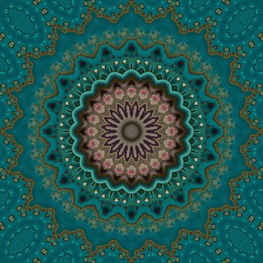 Zümrüt mor mandala soyut renkli arkaplan görünümü 