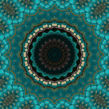 Zümrüt mor mandala soyut renkli arkaplan görünümü 