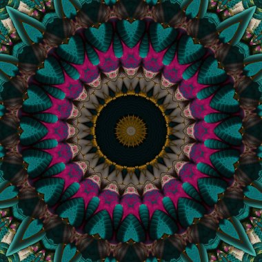 Zümrüt mor mandala soyut renkli arkaplan görünümü 