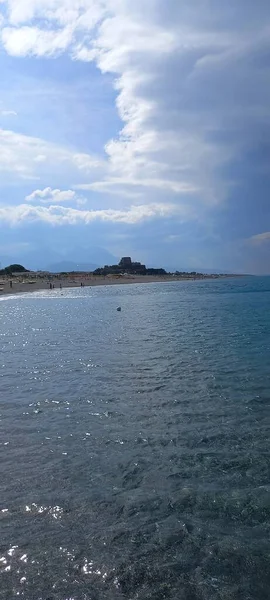 Prachtige Blauwe Zee Achtergrond Uitzicht — Stockfoto