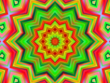 Neon parıldayan geometrik mandala fantezi fraktal. Mandala grafik tasarımı.