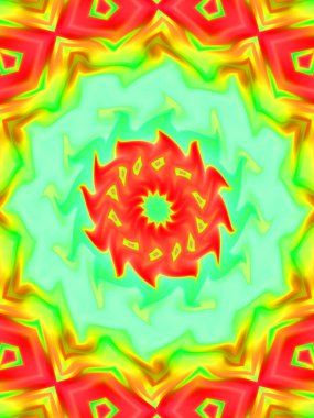 Neon glowing geometric mandala fantasy fractal. Mandala graphic design. clipart