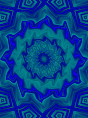 Neon parıldayan geometrik mandala fantezi fraktal. Mandala grafik tasarımı.