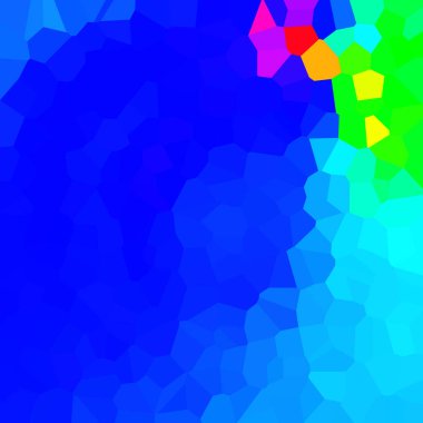 mavi arkaplanda renkli soyut geometrik kristaller