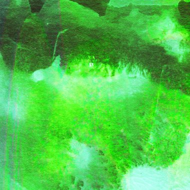 Soyut yeşil suluboya sanat eseri. fırça boyalı dijital resim. renkli yaratıcı suluboya çizimi.