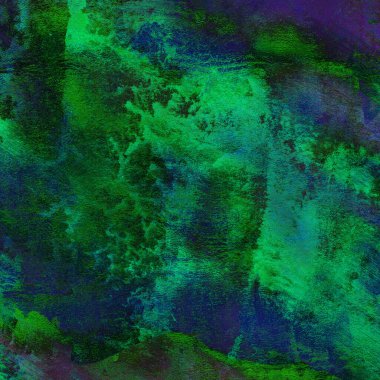 Yeşil ve mavi suluboya desenli soyut arkaplan