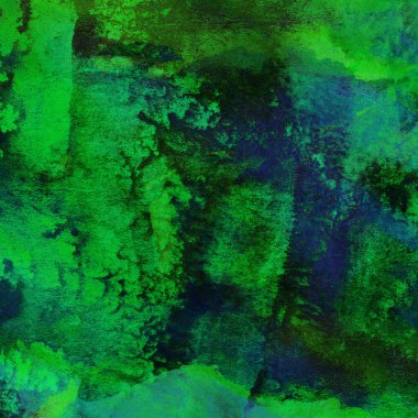 Yeşil ve mavi suluboya desenli soyut arkaplan